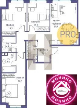 Москва, 3-х комнатная квартира, ул. Нижние Мневники д.д. 7, 57717550 руб.