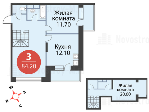 Павловская Слобода, 3-х комнатная квартира, ул. Красная д.д. 9, корп. 38, 9750360 руб.