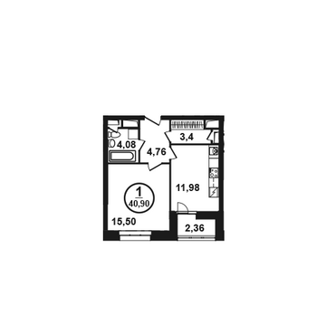 Москва, 1-но комнатная квартира, ул. Петра Алексеева д.12а корп.3, 6720688 руб.