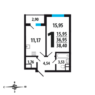 Москва, 1-но комнатная квартира, Нововатутинский пр. д., 3744000 руб.