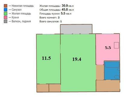 Москва, 2-х комнатная квартира, ул. Свободы д.89 к1, 5800000 руб.