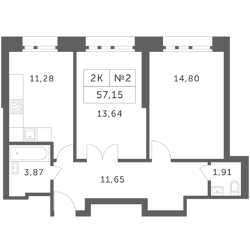 Раздоры, 2-х комнатная квартира, КП Береста д., 5034915 руб.