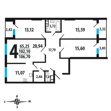 Москва, 4-х комнатная квартира, Нововатутинский пр. д., 9176200 руб.