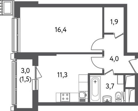 Москва, 1-но комнатная квартира, Красногвардейский б-р. д.вл.15, стр.2, 9209082 руб.