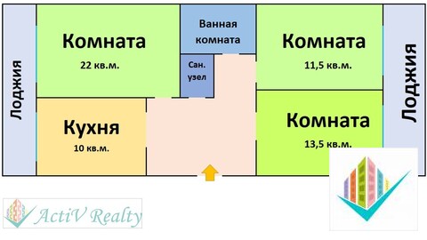 Большая просторная 3-х комнатная квартира с изолированными комнатами Большая просторная 3-х комнатная квартира с изолированными комнатами