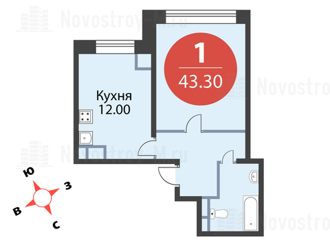 Павловская Слобода, 1-но комнатная квартира, ул. Красная д.д. 9, корп. 68, 4477220 руб.