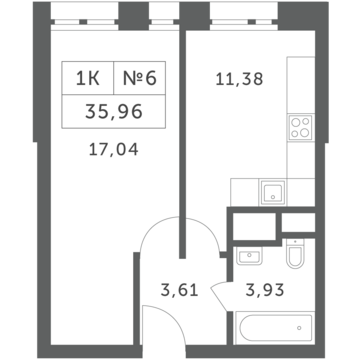 Раздоры, 1-но комнатная квартира, КП Береста д., 3513292 руб.