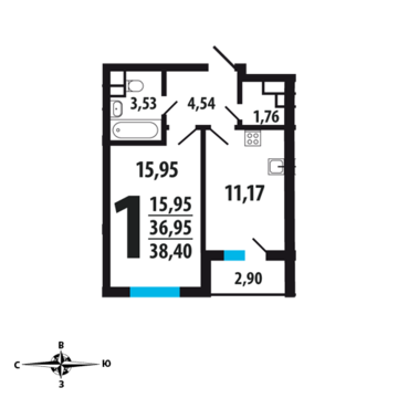 Москва, 1-но комнатная квартира, Нововатутинский пр. д., 3609600 руб.