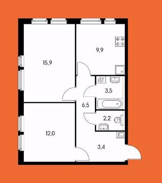 Химки, 2-х комнатная квартира, Мельникова пр-кт. д.7, 6050000 руб.