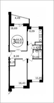 Пушкино, 3-х комнатная квартира, Просвещения д.13 корп.9, 5238310 руб.