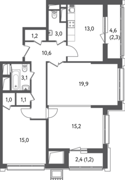 Москва, 3-х комнатная квартира, Красногвардейский б-р. д.вл.15, стр.2, 24416915 руб.