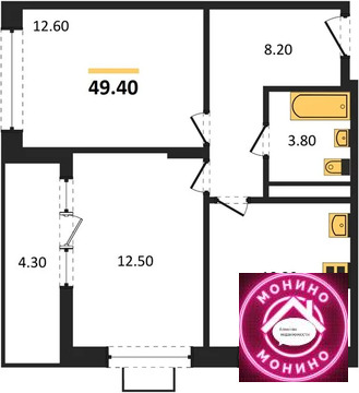 Николо-Хованское, 2-х комнатная квартира, Николо-Хованское дер. д.д. 10.1, 16689296 руб.