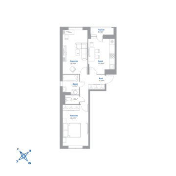 Томилино, 2-х комнатная квартира, ЖК Томилино д., 3329400 руб.