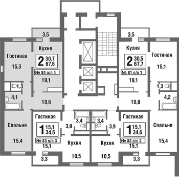 Балашиха, 2-х комнатная квартира, микрорайон Павлино д., 4603627 руб.