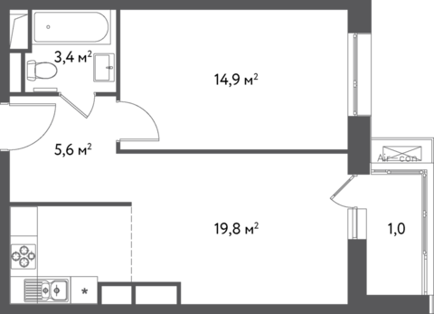 Москва, 1-но комнатная квартира, ул. Нагатинская д.вл.4, к.3, 8850600 руб.