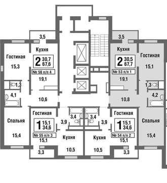 Балашиха, 2-х комнатная квартира, микрорайон Павлино д., 4610437 руб.