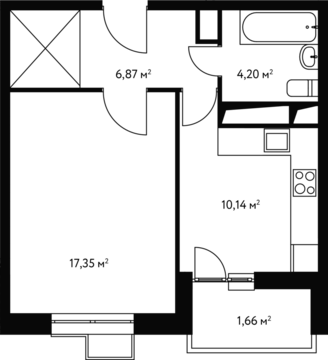 Москва, 1-но комнатная квартира, ул. Чертановская д.59, 6837400 руб.