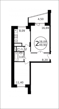 Пушкино, 2-х комнатная квартира, Просвещения д.13 корп.9, 3542900 руб.