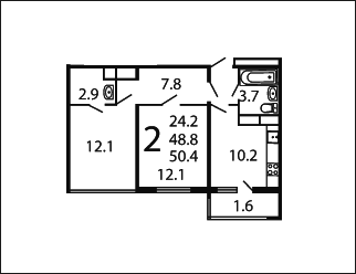 Москва, 2-х комнатная квартира, ул. Производственная д.6 корп.6, 5412879 руб.