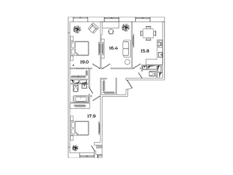 Москва, 3-х комнатная квартира, Рязанский пр-кт. д.2, 13800359 руб.