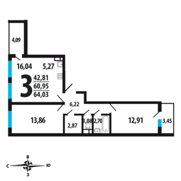 Москва, 3-х комнатная квартира, Нововатутинский пр. д., 5282475 руб.