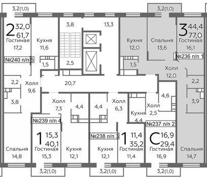 Видное, 3-х комнатная квартира, б-р Зеленые Аллеи д., 5605407 руб.