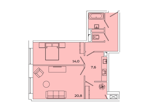 Москва, 2-х комнатная квартира, Рязанский пр-кт. д.2, 8722996 руб.