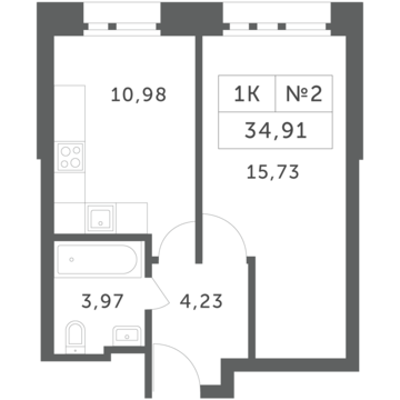 Раздоры, 1-но комнатная квартира, КП Береста д., 3382779 руб.