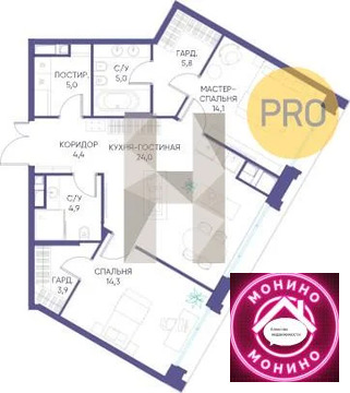 Москва, 2-х комнатная квартира, ул. Погодинская д.д. вл. 22, 178379960 руб.