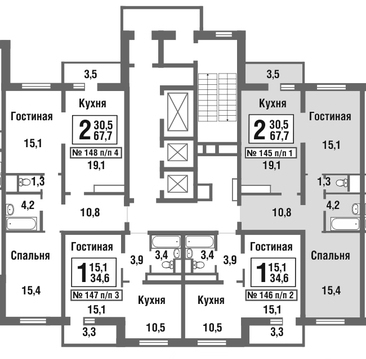 Балашиха, 2-х комнатная квартира, микрорайон Павлино д., 4610437 руб.