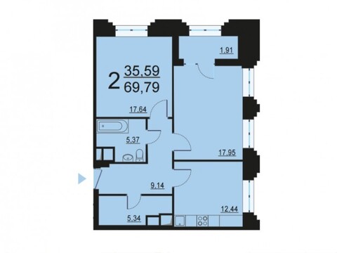 Москва, 2-х комнатная квартира, ул. Берзарина д.28с3, 14334866 руб.