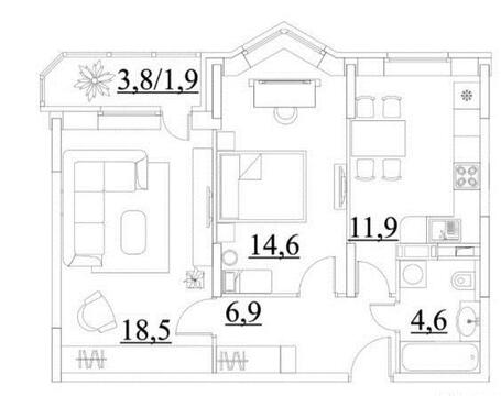 Свердловский, 2-х комнатная квартира, Березовая д.4, 3750000 руб.