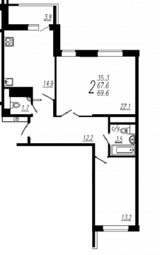 Мытищи, 2-х комнатная квартира, ул. Колпакова д.44 корп.34, 5974410 руб.