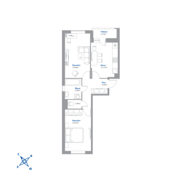 Томилино, 2-х комнатная квартира, ЖК Томилино д., 3339140 руб.