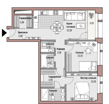 Москва, 2-х комнатная квартира, ул. Новослободская д.24, 36270000 руб.