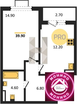 Столбово, 1-но комнатная квартира, Столбово дер. д.д. 7, 10508064 руб.