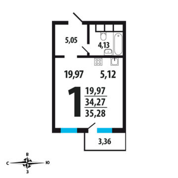 Москва, 1-но комнатная квартира, Нововатутинский пр. д., 3316320 руб.