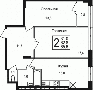 Щелково, 2-х комнатная квартира, микрорайон Богородский д.дом №3, 3844160 руб.