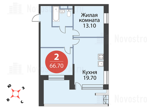 Павловская Слобода, 2-х комнатная квартира, ул. Красная д.д. 9, корп. 55, 6643320 руб.