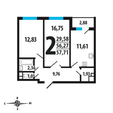 Москва, 2-х комнатная квартира, Нововатутинский пр. д., 4934205 руб.