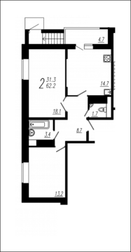 Мытищи, 2-х комнатная квартира, ул. Колпакова д.44 корп.34, 5401942 руб.