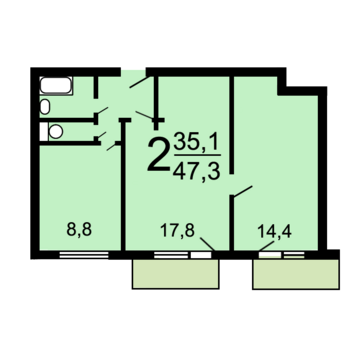 Москва, 2-х комнатная квартира, Очаковское ш. д.4к3, 7200000 руб.