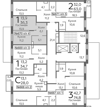 Видное, 1-но комнатная квартира, б-р Зеленые Аллеи д., 2793557 руб.