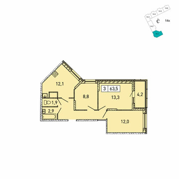 Красногорск, 3-х комнатная квартира, б-р Космонавтов д.д 11, 6195231 руб.