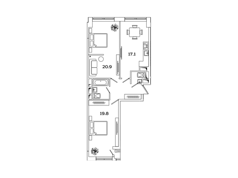 Москва, 2-х комнатная квартира, Рязанский пр-кт. д.2, 11322122 руб.