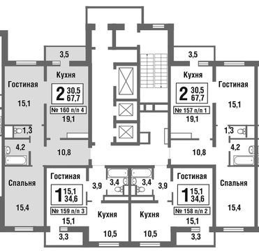 Балашиха, 2-х комнатная квартира, микрорайон Павлино д., 4610437 руб.