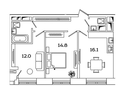 Москва, 2-х комнатная квартира, Рязанский пр-кт. д.2, 9594022 руб.