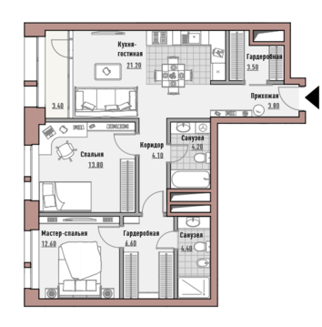 Москва, 2-х комнатная квартира, ул. Новослободская д.24, 41830000 руб.