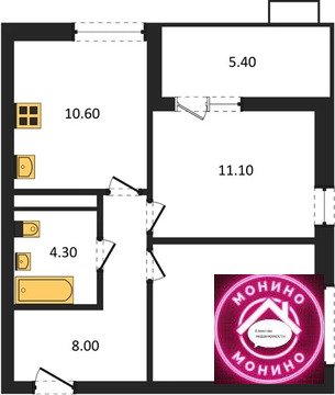 Николо-Хованское, 2-х комнатная квартира, Николо-Хованское дер. д.д. 7, 15613120 руб.