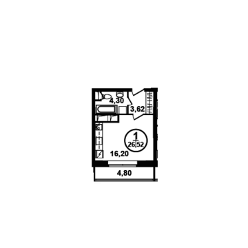 Москва, 1-но комнатная квартира, ул. Петра Алексеева д.12а корп.3, 4678128 руб.